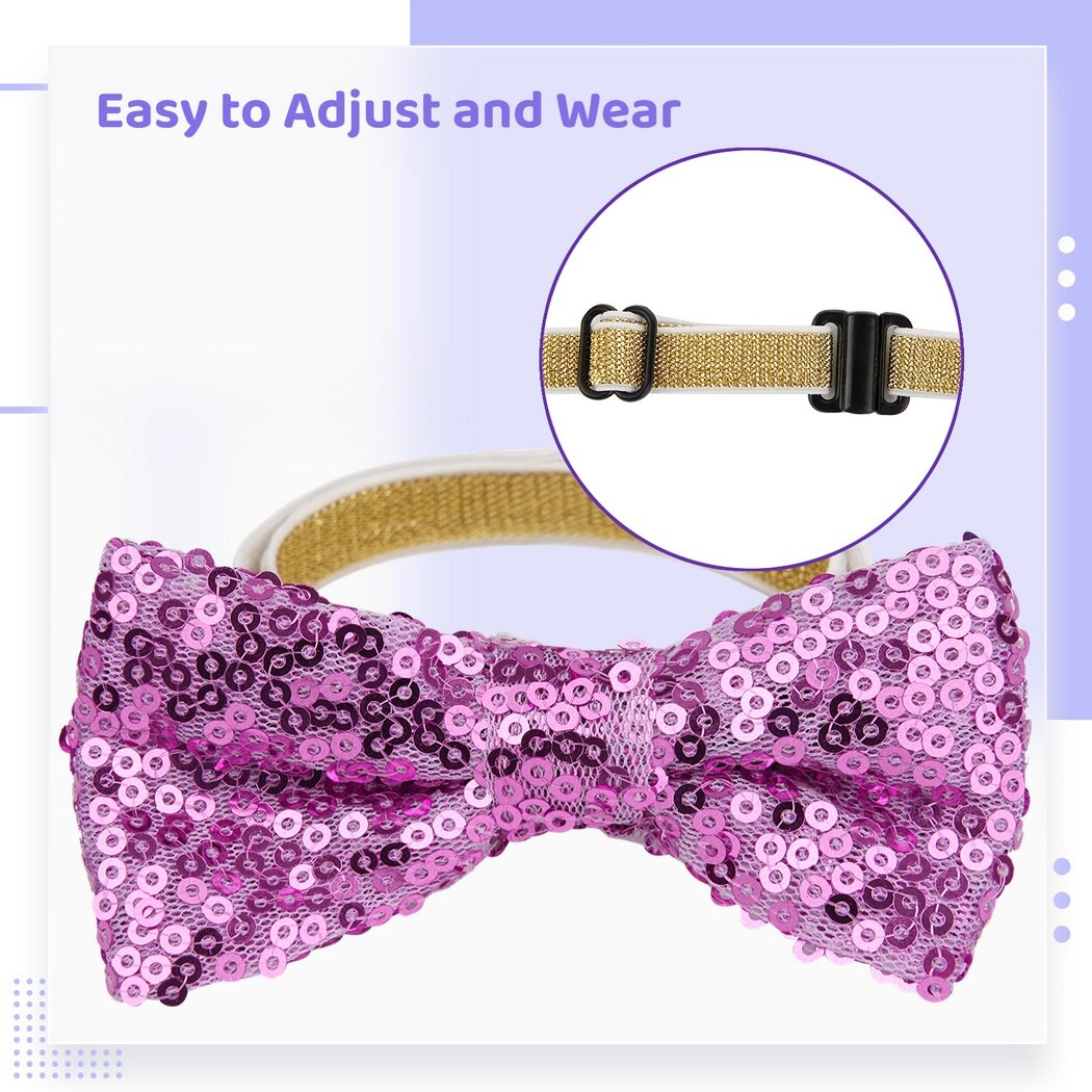 Dog Party Costume Set, Purple Tulle Ballerina Dress with Princess Crown & Bowtie for Birthday Parties, Wedding, Sweet Outfit Favors for Small Medium Dogs, Cats