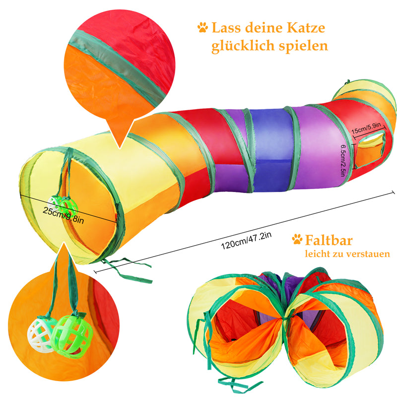 20PCS Cat Toy Set Plastic Cat Ball Kitten Tunnel Cat Mice Toy Crinkle Ball Toy