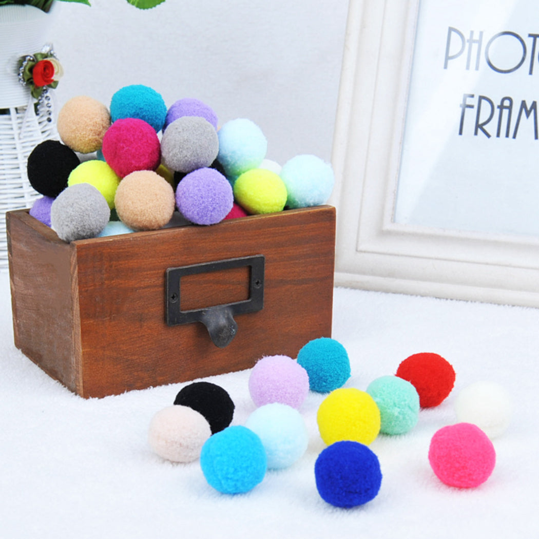 0.98in Cat Toy Ball Creative Colorful Interactive Cat Pom Pom Cat Chew Toy
