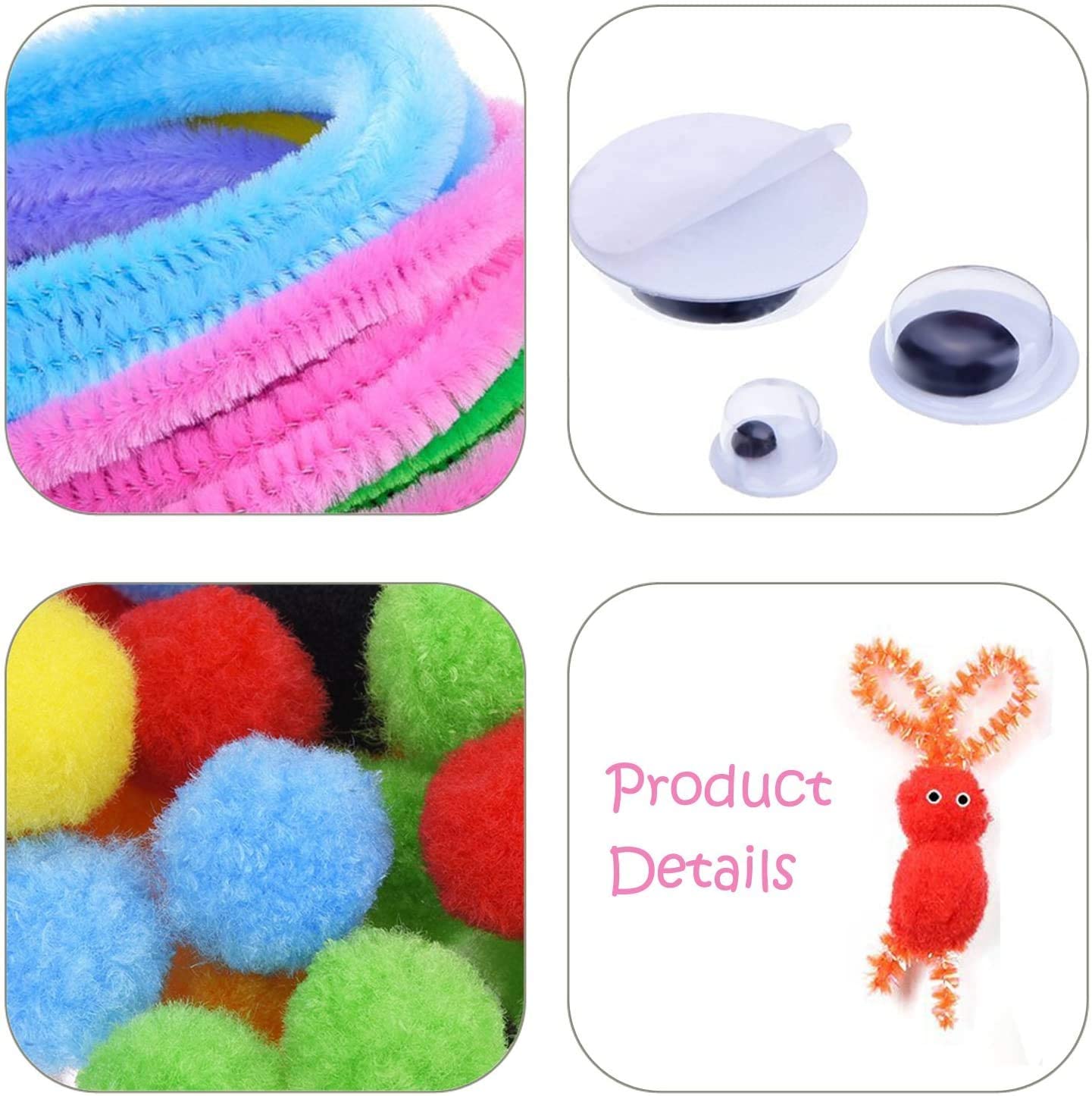 Mumoo Bear 590PCS Pipe Cleaner Craft Set Creative Assorted Craft Supplies DIY Accessories