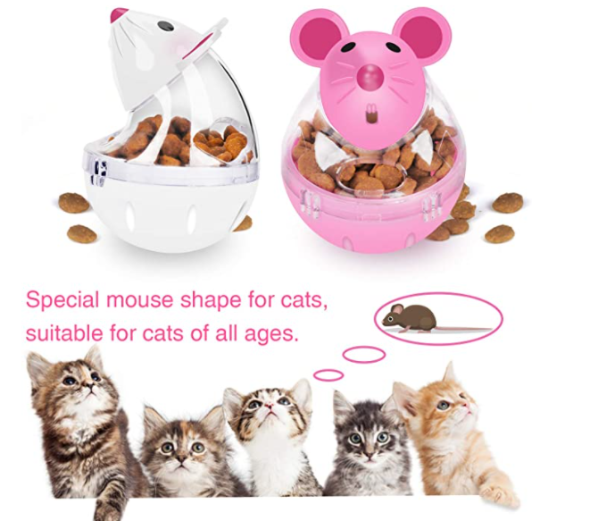 Cat Food Ball Slow Feed Mice Tumbler Shaped Pet Treat Ball Cat Food Toy Ball Pet Food Ball Cat Feeder