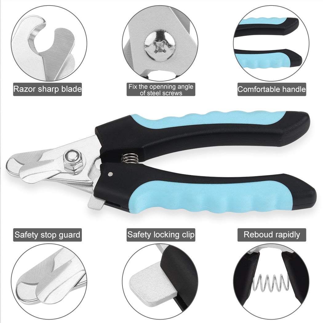 Pet Nail Clipper Ergonomic Non-slip Nail Trimmer Pet Claw Clipper with Nail File