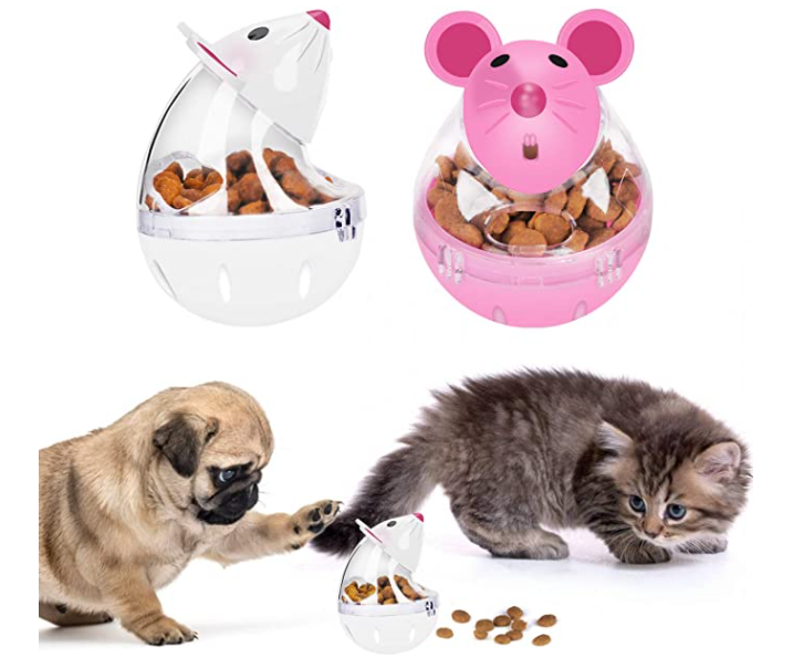 Cat Food Ball Slow Feed Mice Tumbler Shaped Pet Treat Ball Cat Food Toy Ball Pet Food Ball Cat Feeder