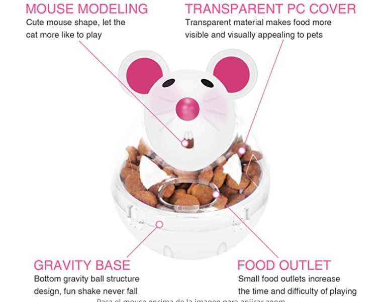 Cat Food Ball Slow Feed Mice Tumbler Shaped Pet Treat Ball Cat Food Toy Ball Pet Food Ball Cat Feeder