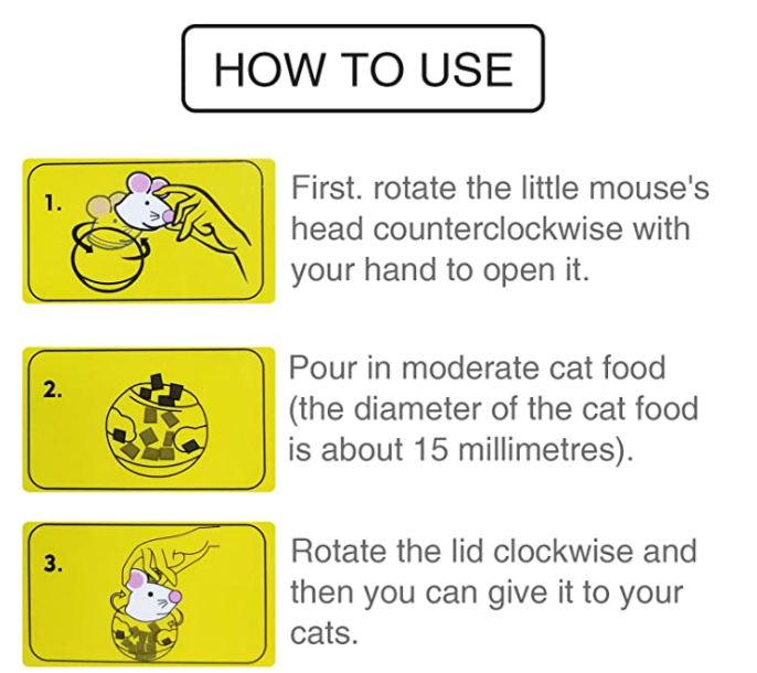 Cat Food Ball Slow Feed Mice Tumbler Shaped Pet Treat Ball Cat Food Toy Ball Pet Food Ball Cat Feeder